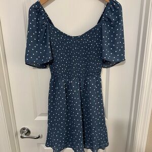 Abercrombie & Fitch Blue Polka Dot Mini Dress